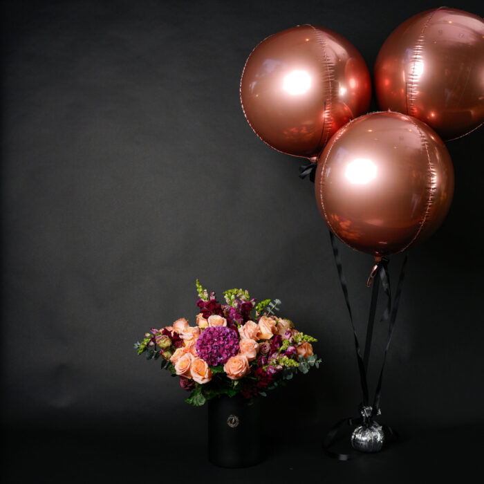 FLOWERS & BALLOONS PEACH